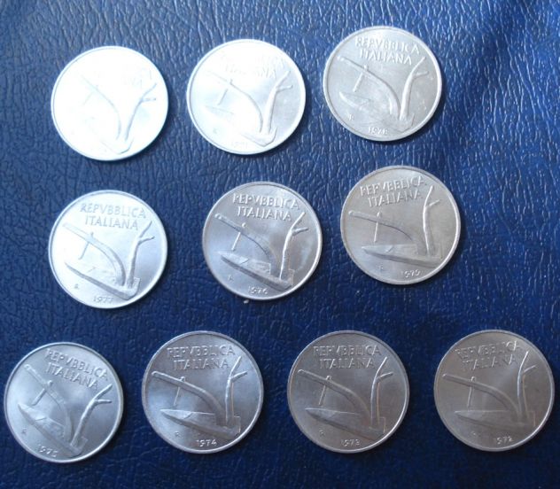 Lotto 274- 10 lire anni 70 n. 10 monete vedi foto e descrizione - Foto 2