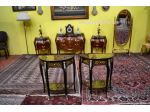 Coppia di tavolini – console ebanizzati mezzo giro stile Luigi XV