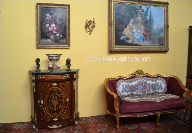 Servante-credenza intarsiata stile Napoleone III - Foto 7