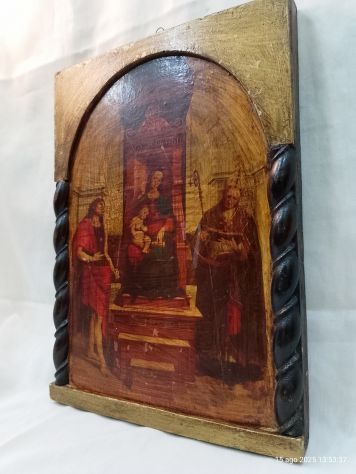 Pala D'altare Madonna con bambino in trono Santi Girolamo Agostino - Foto 9