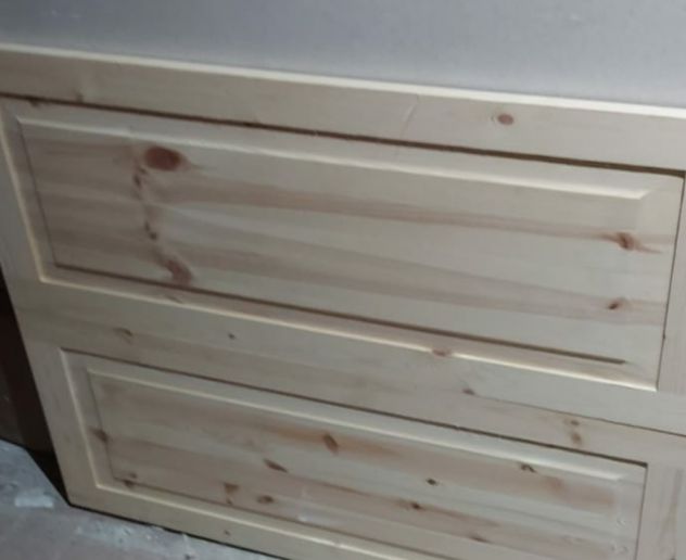 set panca in pino tinta naturale