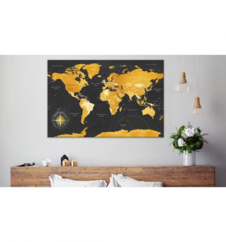 Quadro Di Sughero Mappamondo Cm.120x80 E 90x60 Arredalacasa - Foto 2