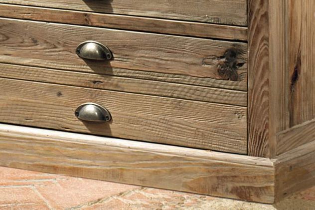 Mobili Rustici Roma In Legno Cassettiera 7 Cassetti di Pino Vecchio cod 12002 - Foto 3