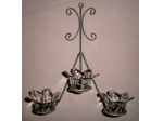 Candelabro in Ferro Battuto e Vetri
