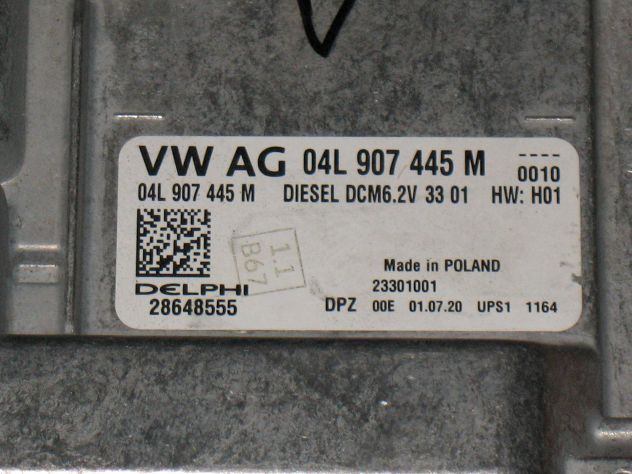 04L907445M ECU TRANSPORTER CARAVELE 2.0 DCM6.2V HW01 28648555 04L907445 - Foto 2