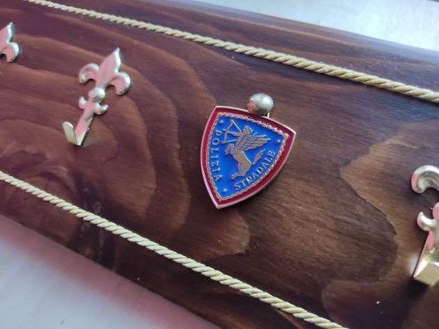 Portacalendari POLIZIA STRADALE Porta Calendario P.S. QUESTURA Metallo Legno Mas - Foto 9