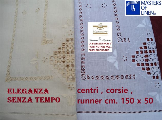 Centri e complementi vari in lino ricamo a mano . - Foto 8