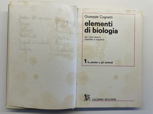 Elementi di biologia 1, Giuseppe Cognetti, edizioni Calderini (1972) - Foto 3