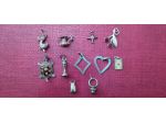 Collana da donna in argento anni 70 + ciondoli in argento e smalto