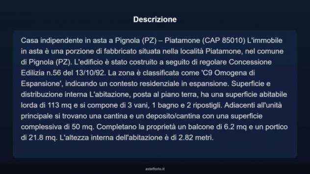 Immobile in asta di 113 m² in vendita a Pignola - Foto 3