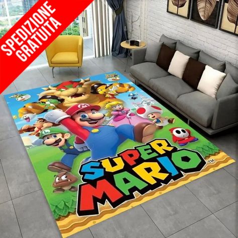 TAPPETO SUPER MARIO VIDEOGIOCO VINTAGE VIDEOGAME CARPET