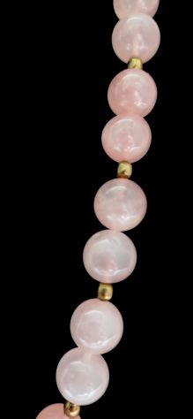 IMPORTANTE COLLANA REGOLARE GIROCOLLO DI QUARZO ROSA CHIUSURA ARGENTO. - Foto 3