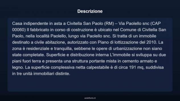 Immobile in asta di 191 m² in vendita a Civitella San Paolo - Foto 4
