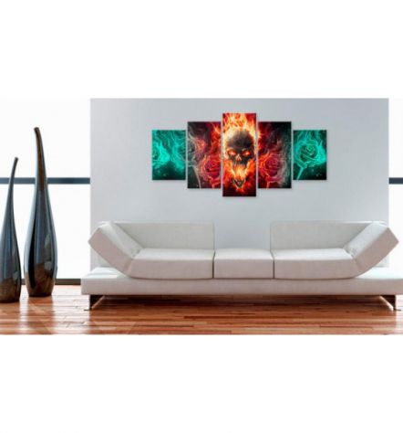 Quadro Teschio Rosso Cm. 100x50 E 200x100 ARREDALACASA - Foto 2