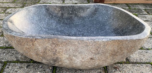 Lavabo lavandino da appoggio in pietra sasso di fiume 4 - Foto 2
