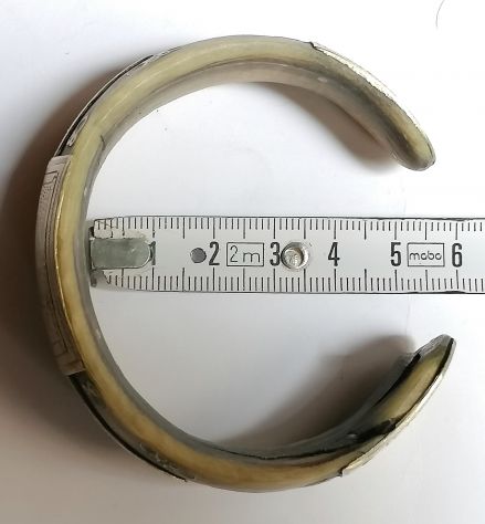 COPPIA RARI ANTICHI BRACCIALI TRIBALI TUAREG IN CORNO E ARGENTO. - Foto 7