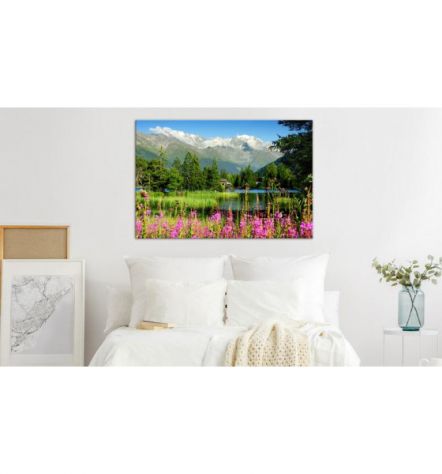 Quadro Lago Sulle Alpi 90x60 E 120x80 ARREDALACASA - Foto 2