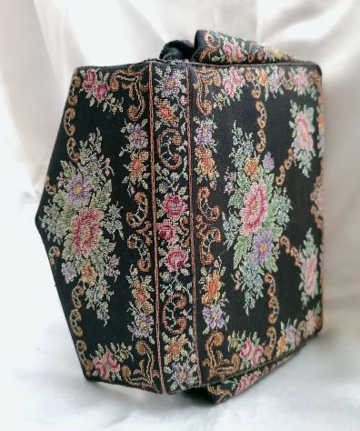 AUTENTICA BORSETTA DA SERA A PICCOLO PUNTO ORIGINALE VINTAGE 1950 CIRCA. - Foto 7