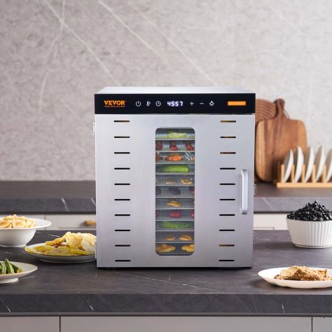 Essiccatore Elettrico 1000W per Alimenti in Acciaio Inox 10 Vassoi Estraibili Te - Foto 2