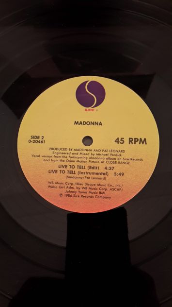 MADONNA, LIVE TO TELL, 1986 Sire Records Company, Paese: New York. - Foto 2