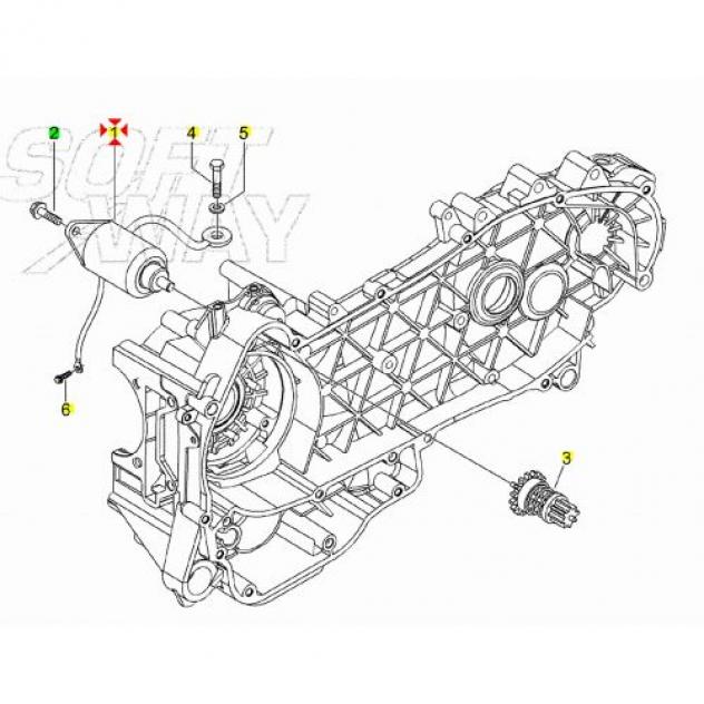 Motorino avviamento scooter Piaggio Aprilia Gilera - 82611R5 AP8580124 - Foto 6