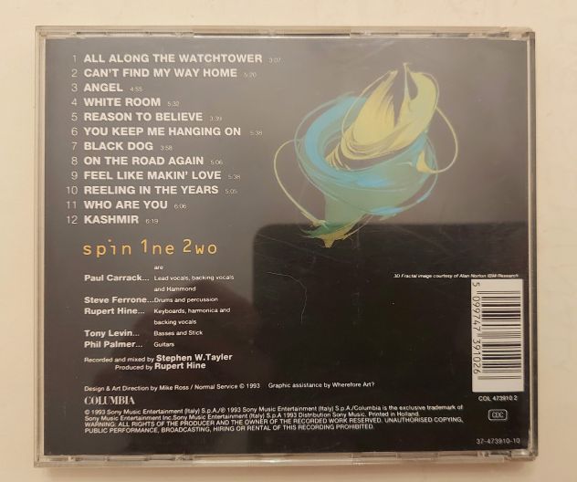 CD Spin 1ne 2wo Etichetta:Columbia-37-473910-2 - Foto 2