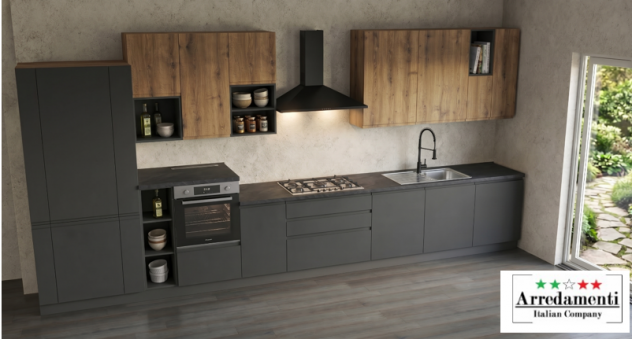 CUCINA LINEARE NUOVA MODERNA CUCINE COMPLETE DI ELETTODOMESTICI CUCINE SU MISURA - Foto 2