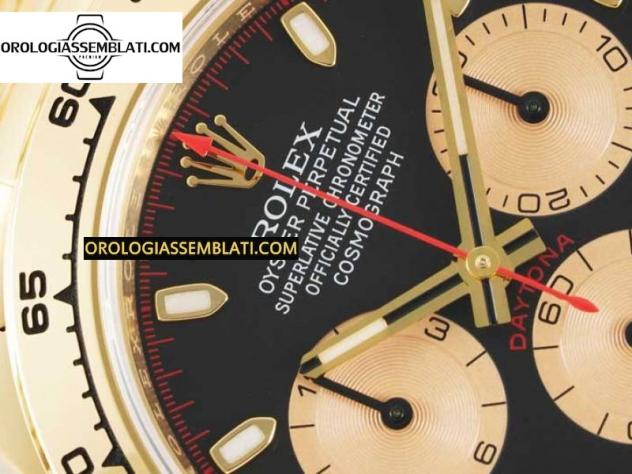 Rolex Replica DAYTONA 116508 1:1 BEST EDITION QUADRANTE NERO/YG SU BRACCIALE YG SA4130 V2 - Foto 7