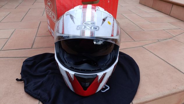 Casco integrale moto rosso grigio bianco Axo Goblin Wave Helmet tg. XL - Foto 4