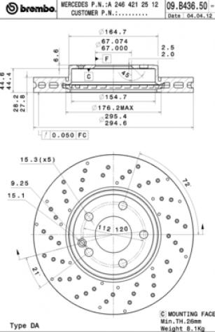 Brembo Disco Freno 09B43651