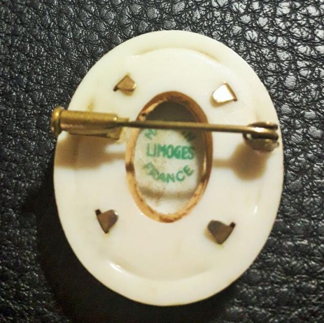 Spilla cammeo  vintage in  porcellana LIMOGES made - Foto 2