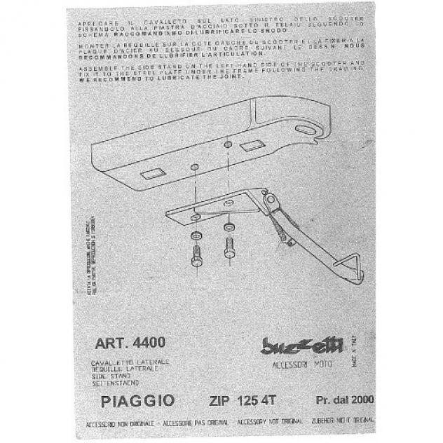 Cavalletto laterale Buzzetti 4400 Piaggo Zip 125 4T - Foto 3