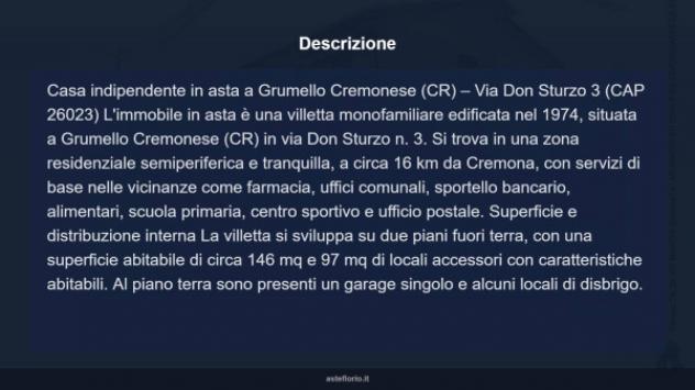 Immobile in asta di 146 m² con più di 5 locali e box auto in vendita a Grumello Cremonese ed Uniti - Foto 18