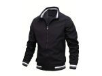 Giacca bomber da uomo casual con cerniera a maniche lunghe con tasche