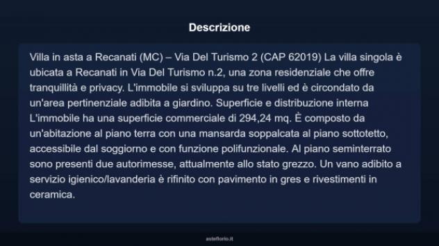 Immobile in asta di 294 m² con più di 5 locali e box auto doppio in vendita a Recanati - Foto 5