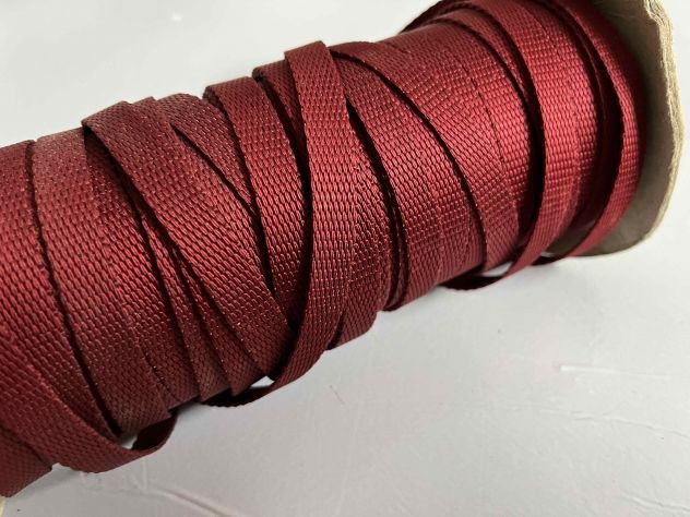 Nastro di cotone 10 mm rosso per manici e tracolle - Foto 6
