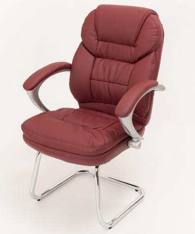 COPPIA DI POLTRONCINE UFFICIO OSPITE IN ECOPELLE BORDEAUX - MODELLO ROGER - NUOVA - Foto 2