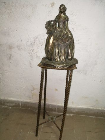 salottino intarsiato imperiale tavolo con 4 sedie intarsiate - Foto 3