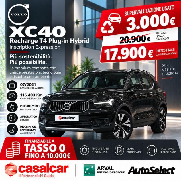 Volvo XC40 Recharge T4 Plug-in Hybrid auto Recharge Inscription Expression