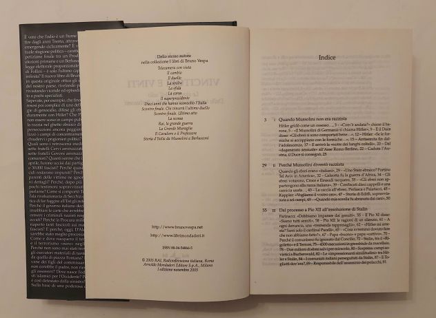 Vincitori e vinti di Bruno Vespa 1°Ed.Rai Eri Mondadori, novembre 2005 - Foto 5