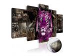 Quadro Con Vetro Acrilico Tigre Viola Cm.100x50 E 200x100