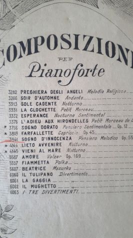 spartito musicale antico vintage ernesto becucci per piano forte anni 800 1800 - Foto 5
