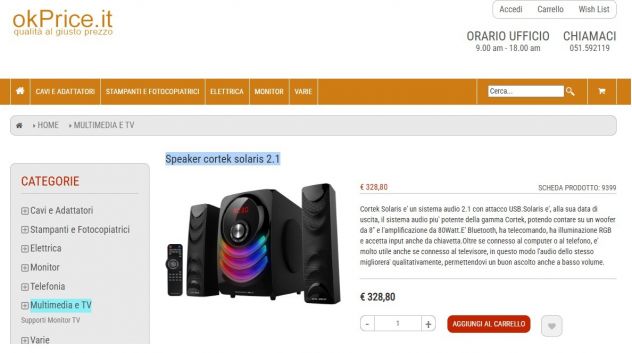 Impianto audio Cortek Solaris 2.1 da 80W RMS - Foto 2