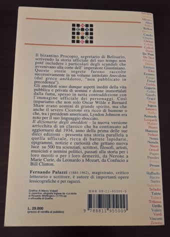 il DIZIONARIO  degli ANEDDOTI, Fernando Palazzi, A. VALLARDI 1993. - Foto 3