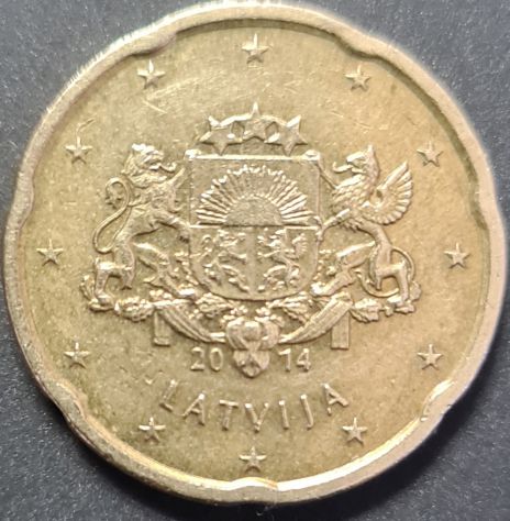 Moneta 20 eurocent Lettonia 2014
