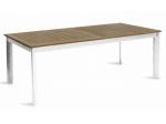 Tavolo Allungabile In Alluminio Con Piano in Teak 220/320 x100