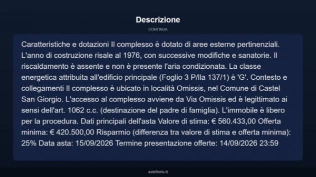 Immobile in asta di 370 m² in vendita a Castel San Giorgio - Foto 5
