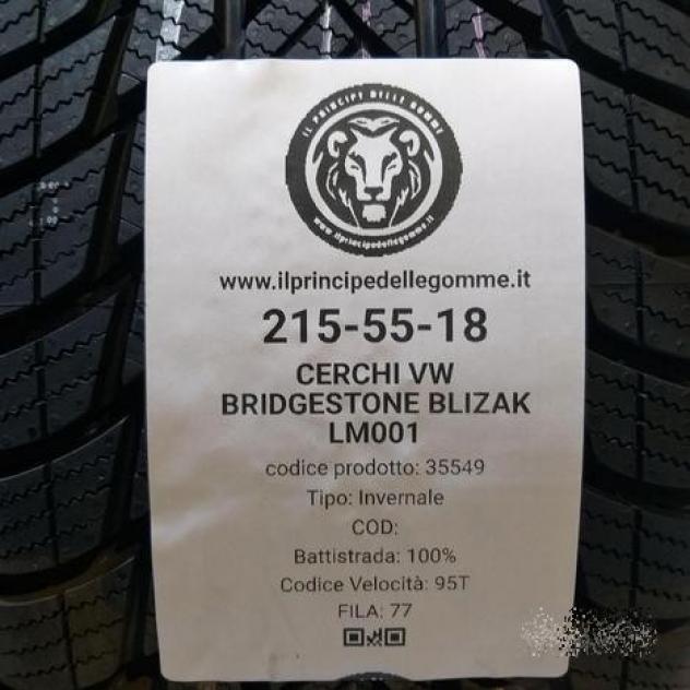 4 gomme e cerchi vw bridgestone 215 55 18 a35549 - Foto 2