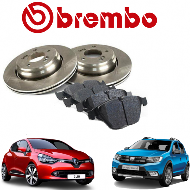 kit dischie e pastiglie Anteriori Brembo Renault Twingo III Clio IV Dacia Sandero II