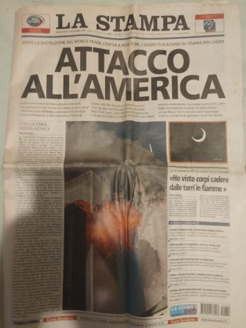 Vendo quotidiano La Stampa completo 12 settembre 2001